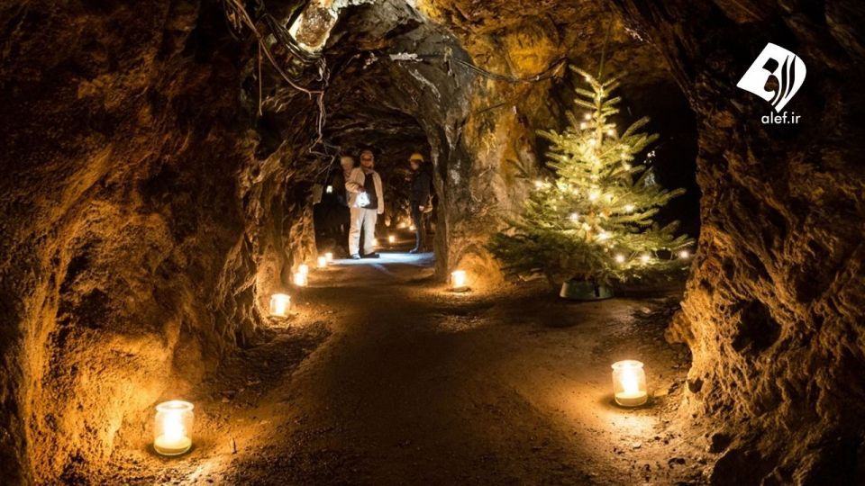 بازار کریسمس در تونل‌های معدن سنگ ۱۰۰۰ ساله