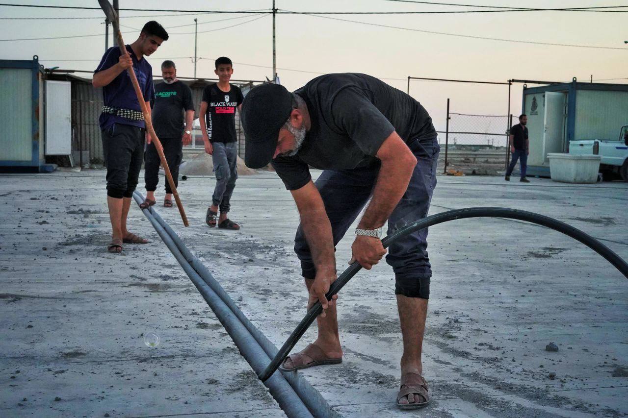 آماده سازی موکب فولاد اکسین خوزستان در پایانه مرزی شلمچه