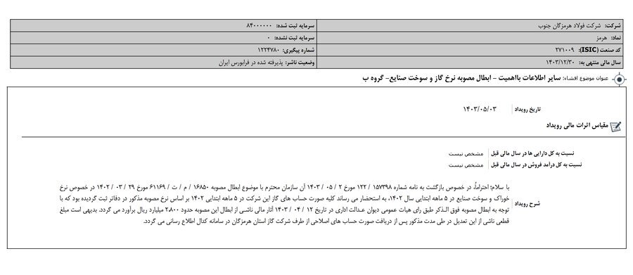 دومین شرکت فولادی شفاف شد